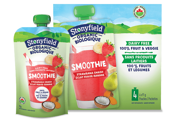 Stonyfield Organic Fruit & Veggie Pouch Strawbana Smash Smoothie